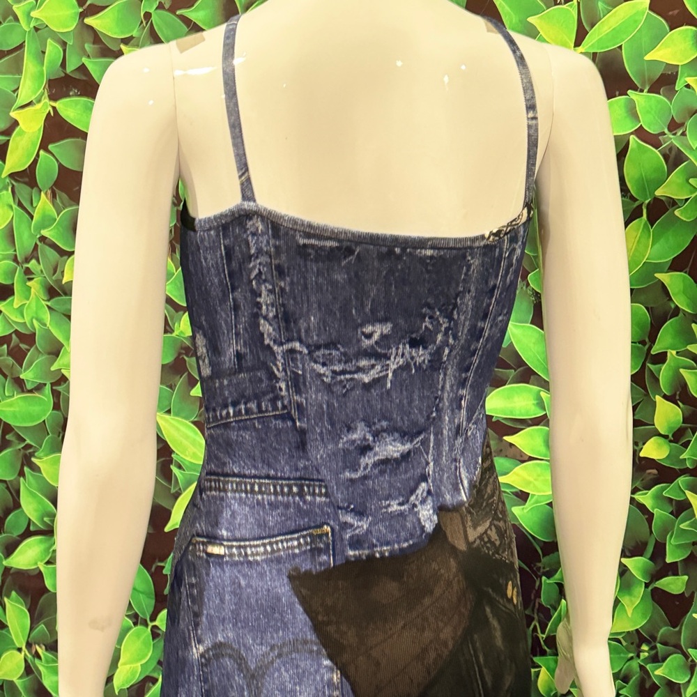 Dior Blue Patchwork Denim Dress - Picture 3 of 11